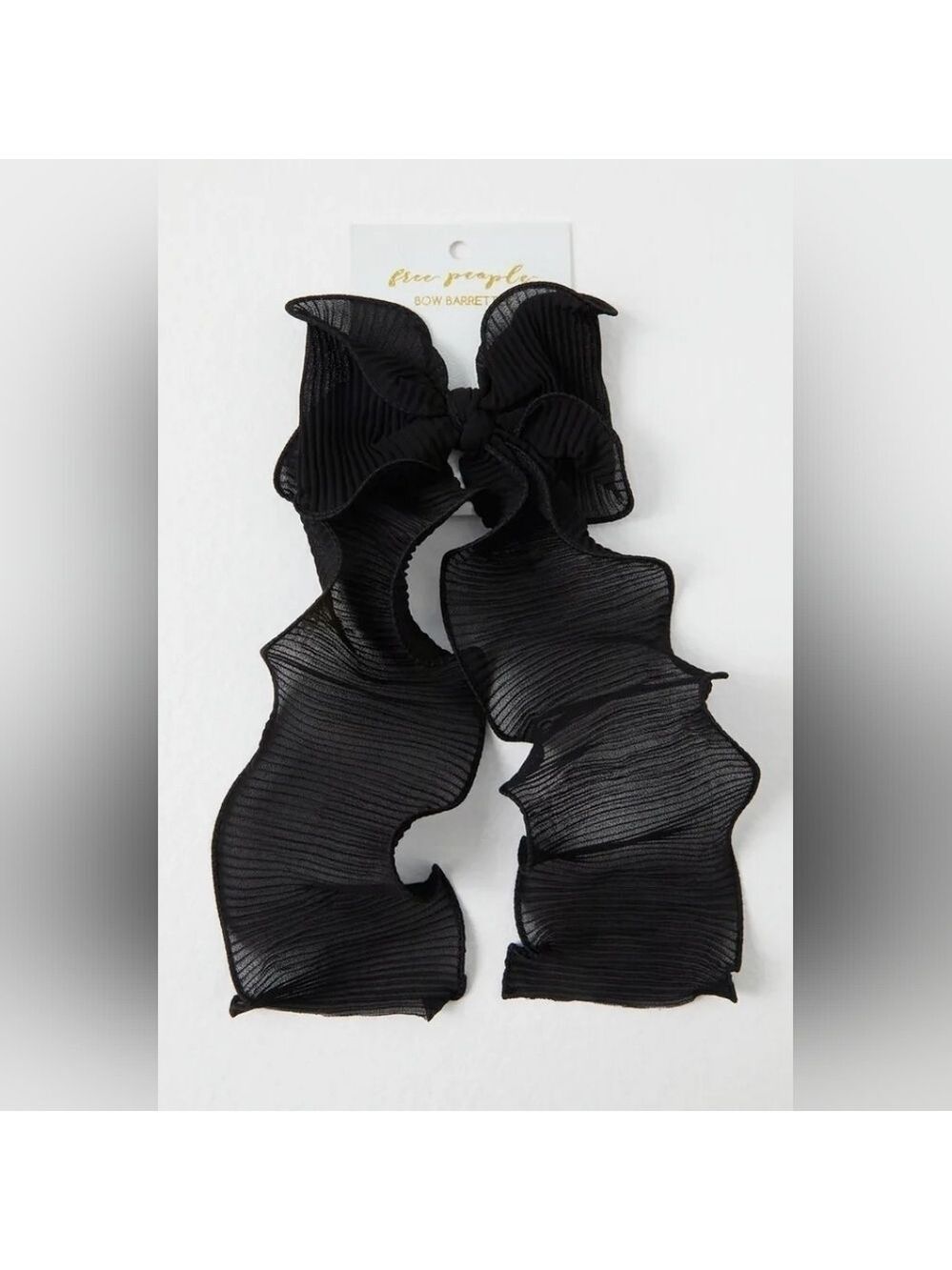NWT Free People Black Rizzo Crinkled Bow - Picture 1 of 12
